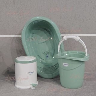 Kit Funcional Banheira 22L, Balde Ofurô 11L e Lixeira 8L bebê menino menina em Oferta na Shopee