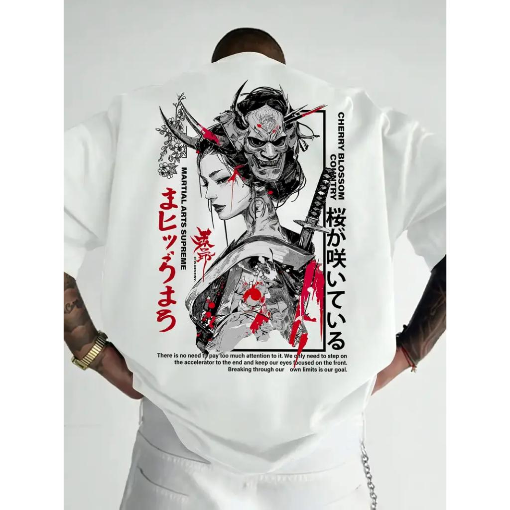 Camiseta Oversized Mulher Japonesa Streetwear Unissex Algodão Premium Estilo e Conforto Cultura Japonesa