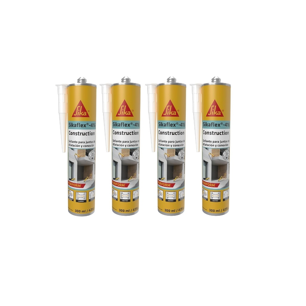 KIT 4 - Selante Poliuretano juntas dilatação conexão - Sikaflex 416 Construction Purform 300mL