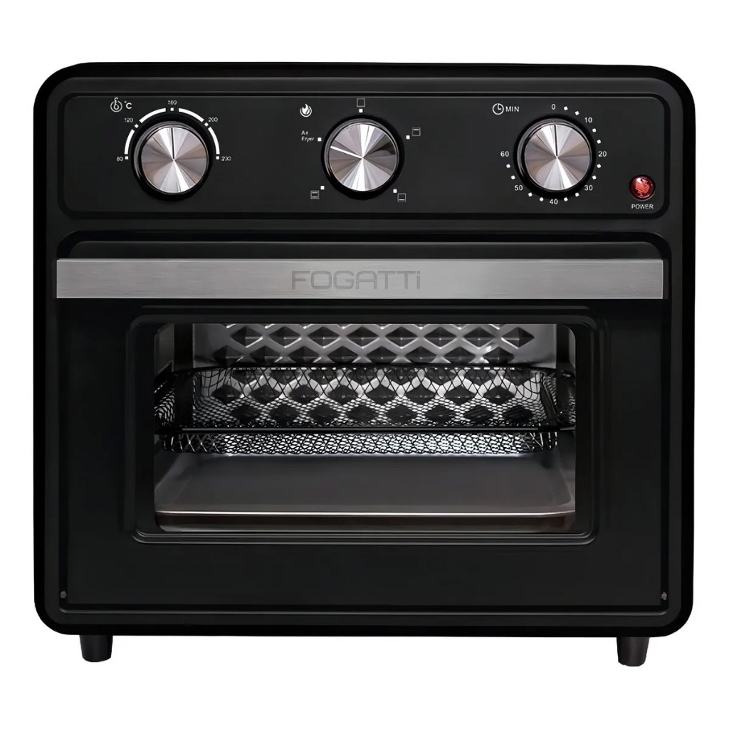 Forno Air Fryer De Bancada  Fogatti Preto Com 22 Litros