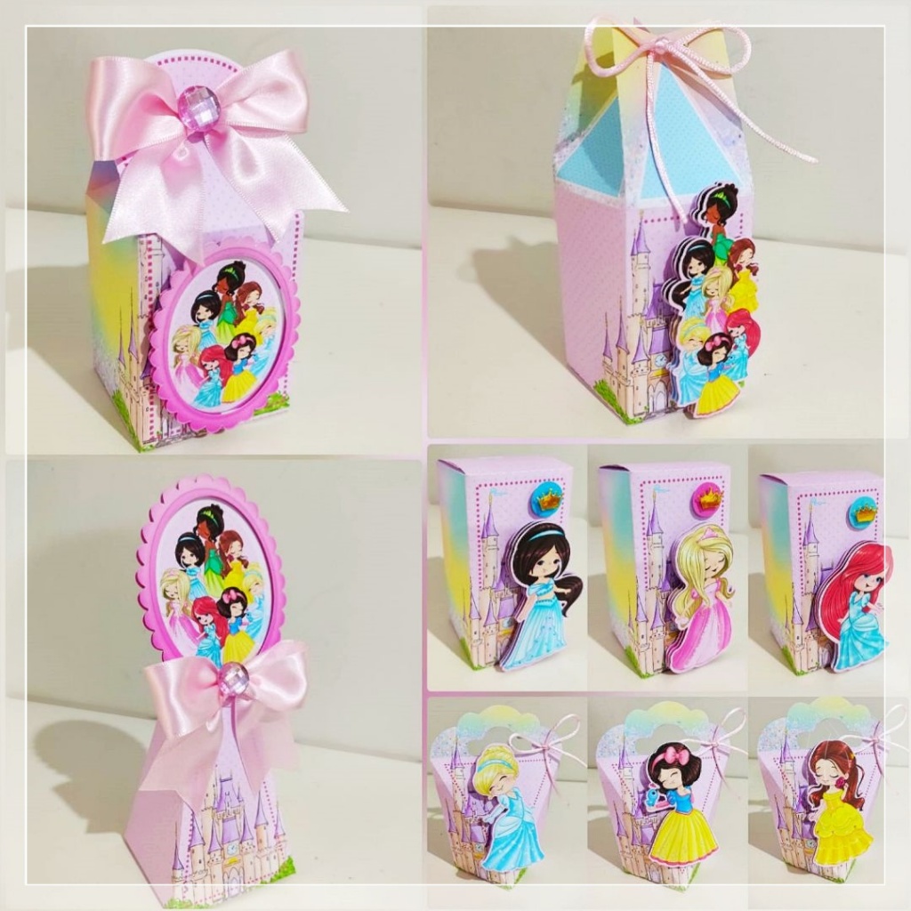 KIT Festas PRINCESAS DISNEY ,Caixinhas Personalizadas Lembrancinhas Para festas PEGUE E MONTE