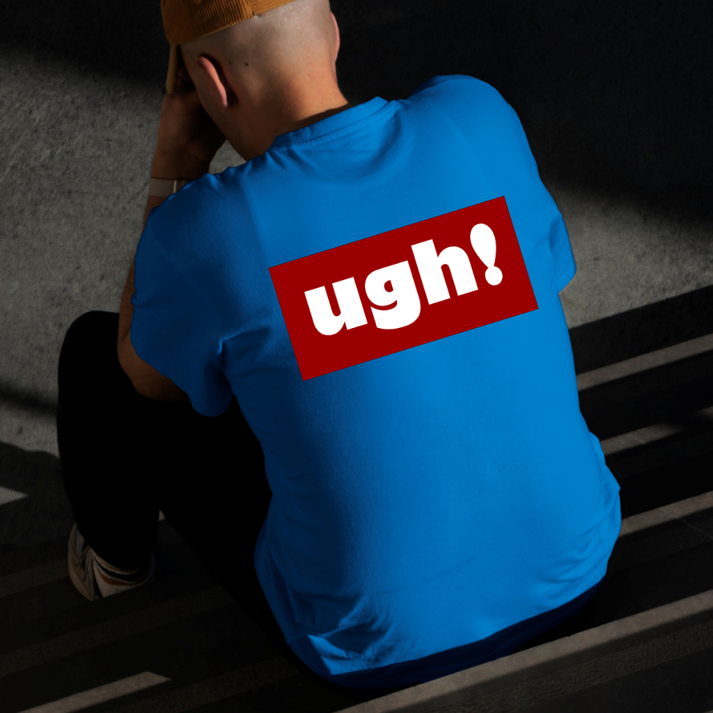 Camiseta Masculina Estampada ugh! 100% Algodão Estilo Conforto Diário Do Tamanho P ao GG