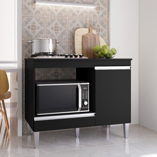 Balcão Para Cooktop 1 Porta Armário De Cozinha Nicho Forno Microondas Carla em Oferta na Shopee