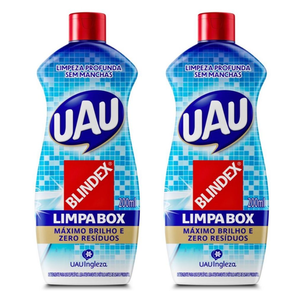 Kit com 2un de Detergente Limpa Box Blindex UAU 200ml cada