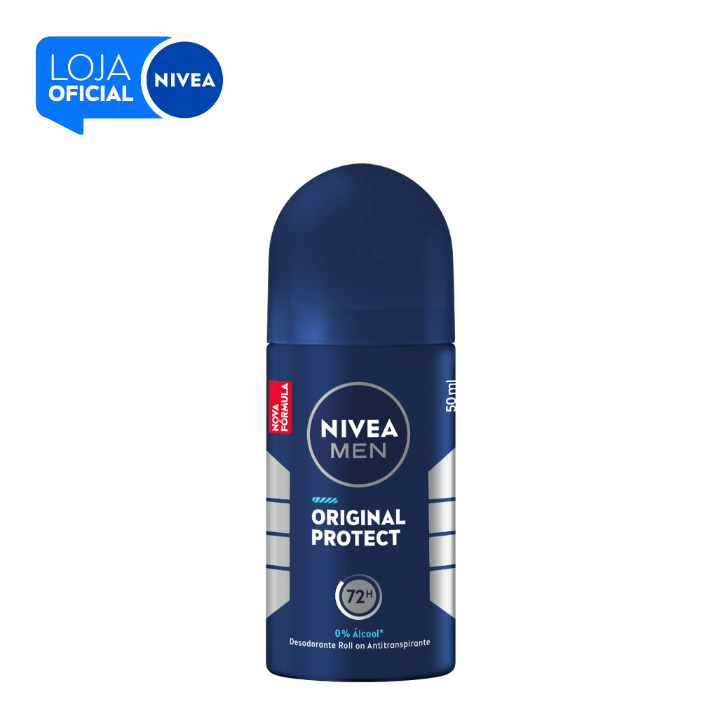 NIVEA MEN Desodorante Antitranspirante Roll On Original Protect 50ml BBB 26 em Oferta na Shopee