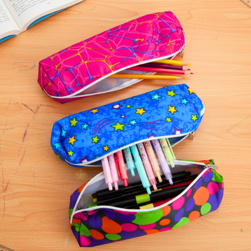 Estojo Escolar Feminino Masculino Colorido Diversas Utilidades Material Escolar ou Usar como Necessarie