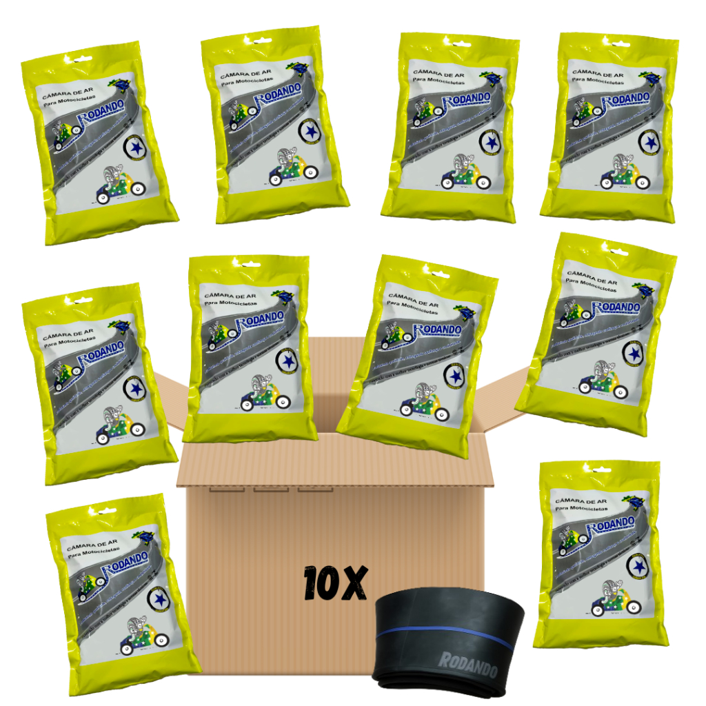 camaras de ar 17 para moto aro 60/100/17-250/17-275/17 kit 10 unidades