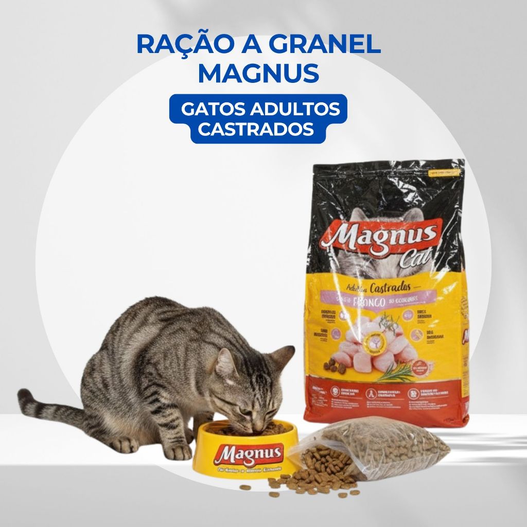 Ração A Granel Magnus Cat Gatos Adultos Castrados Só Recheados Sem Corantes 1 kg em Oferta na Shopee