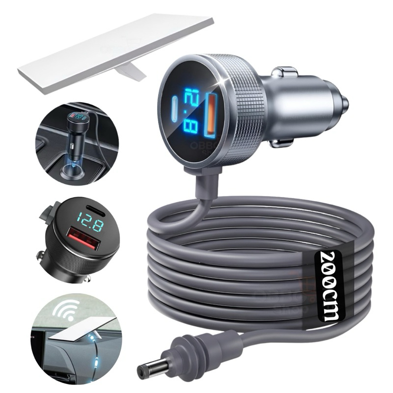 Carregador Veicular Star Link Mini 12V/24V Cabo 2 Metros USB-C USB-A Voltímetro