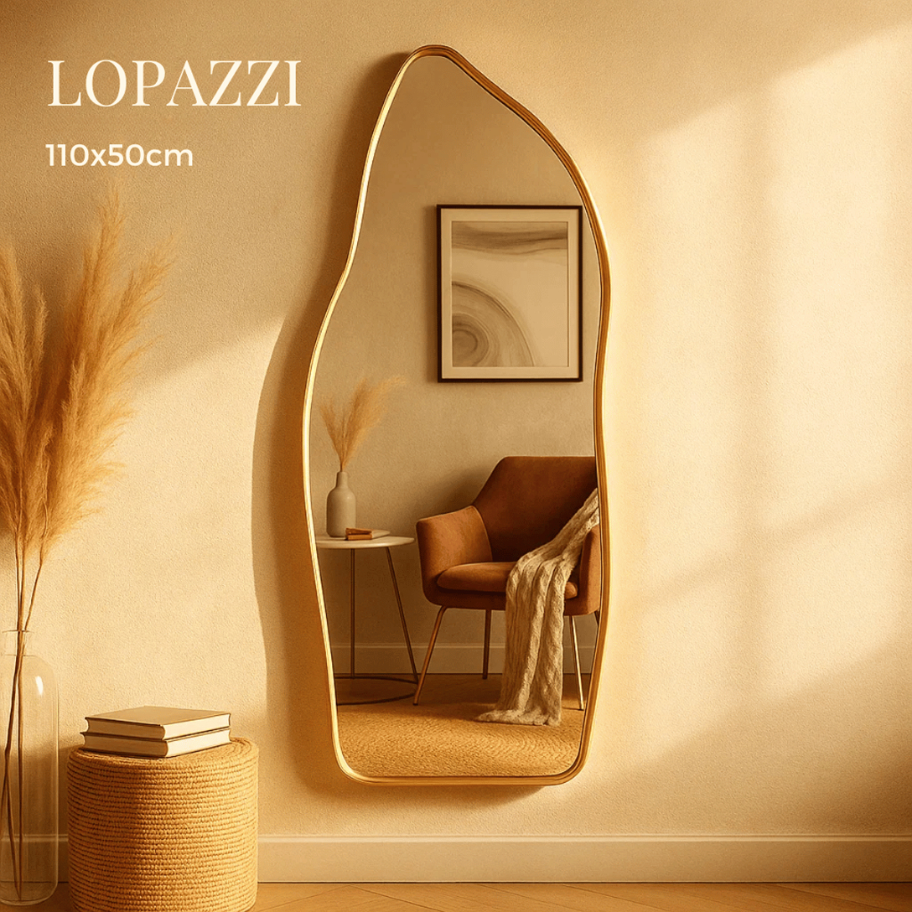 Espelho Orgânico Corpo Inteiro Grande com Moldura de Alumínio Decoração Pinterest 110x50cm Quarto em Oferta na Shopee
