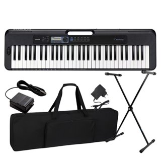 Kit Teclado Musical Casio CT-S300C2 Teclas Sensitivas + Capa Suporte Pedal em Oferta na Shopee