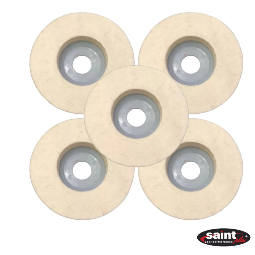 Kit 5x Feltro Disco Flap 115mm Polir Inox Mármore Granito Porcelanato Saint