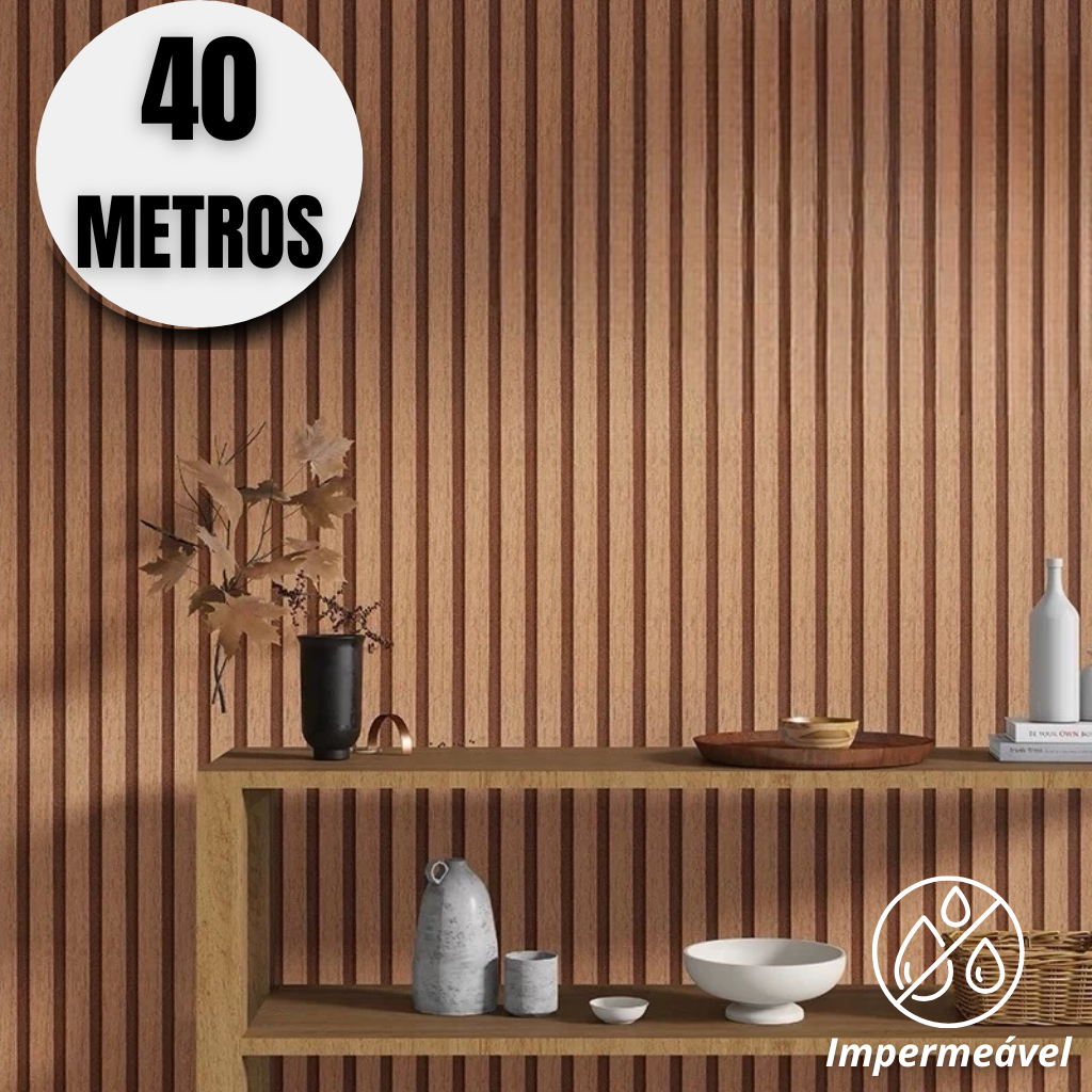 Papael Adesivo Parede 5m 10m 20m 30m 40m Ripado Impermeável Fácil de Aplicar Resistente a Calor