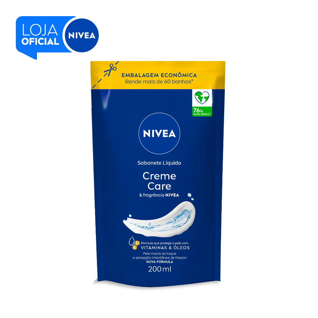 NIVEA Sabonete Líquido Refil Creme Care 200ml em Oferta na Shopee