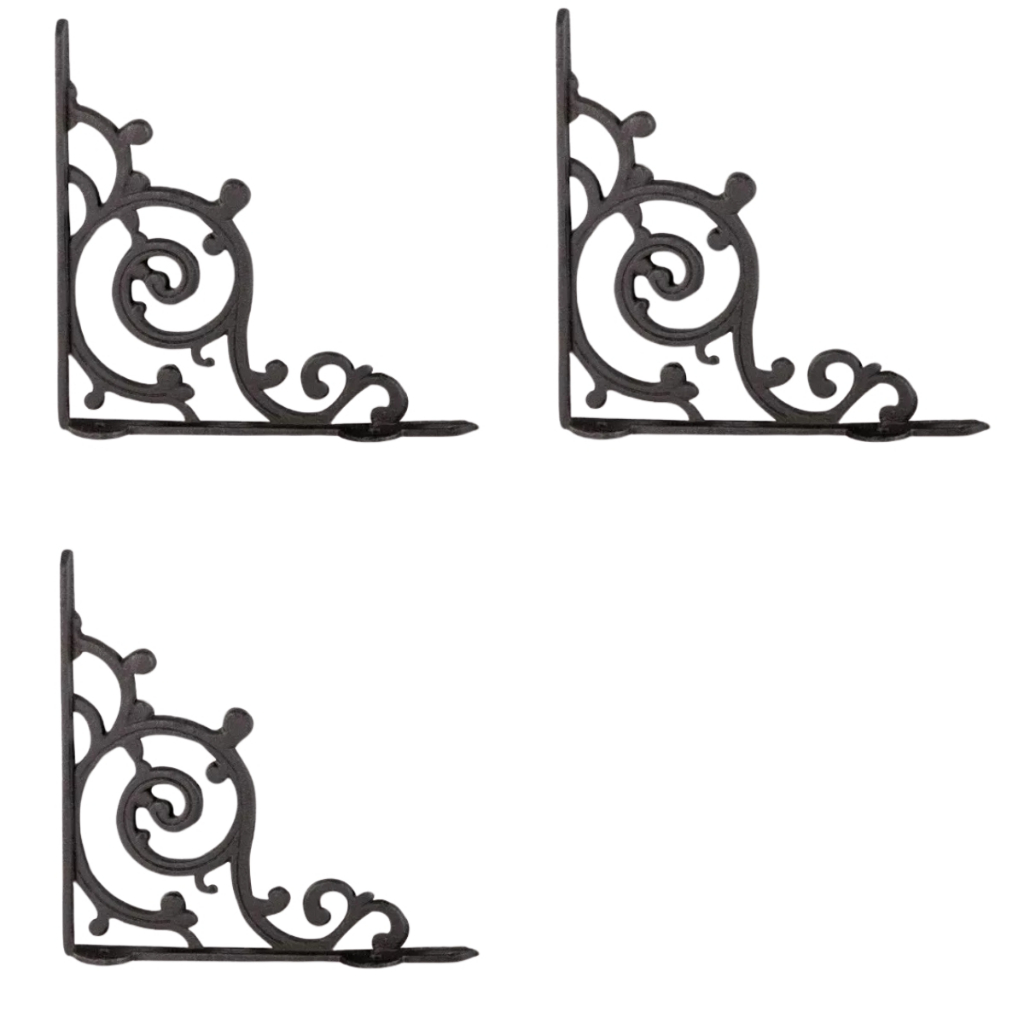 3 Mão Francesa Cantoneira De Ferro Fundido15X15cm  Colonial Vintage em Oferta na Shopee