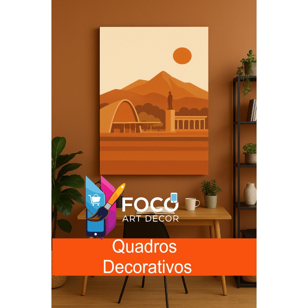 Quadro Belo Horizonte BH Mineiro Abstrato Pampa Iate Clube Lagoa para salas modernas  e escritorios