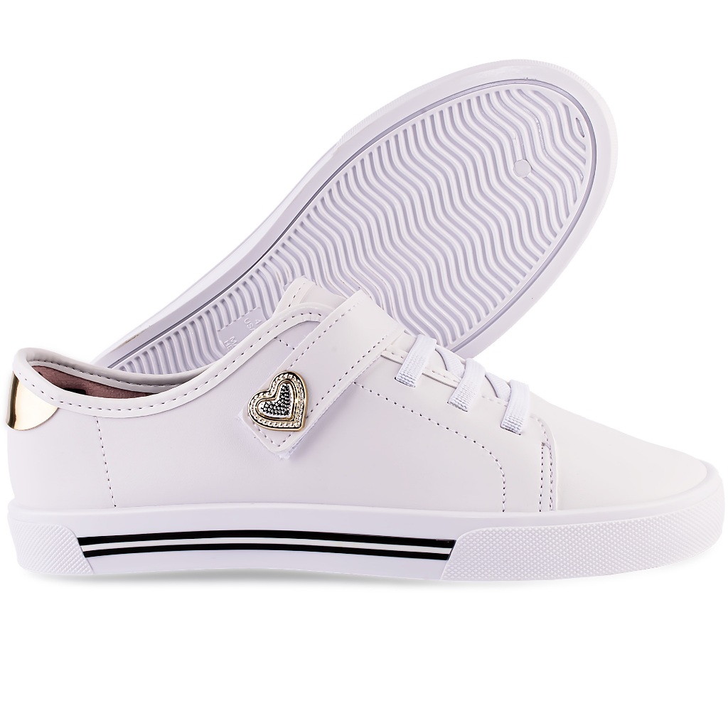 Detalhes do Tênis Molekinha Infantil Menina Calce Fácil Original 2524 Branco