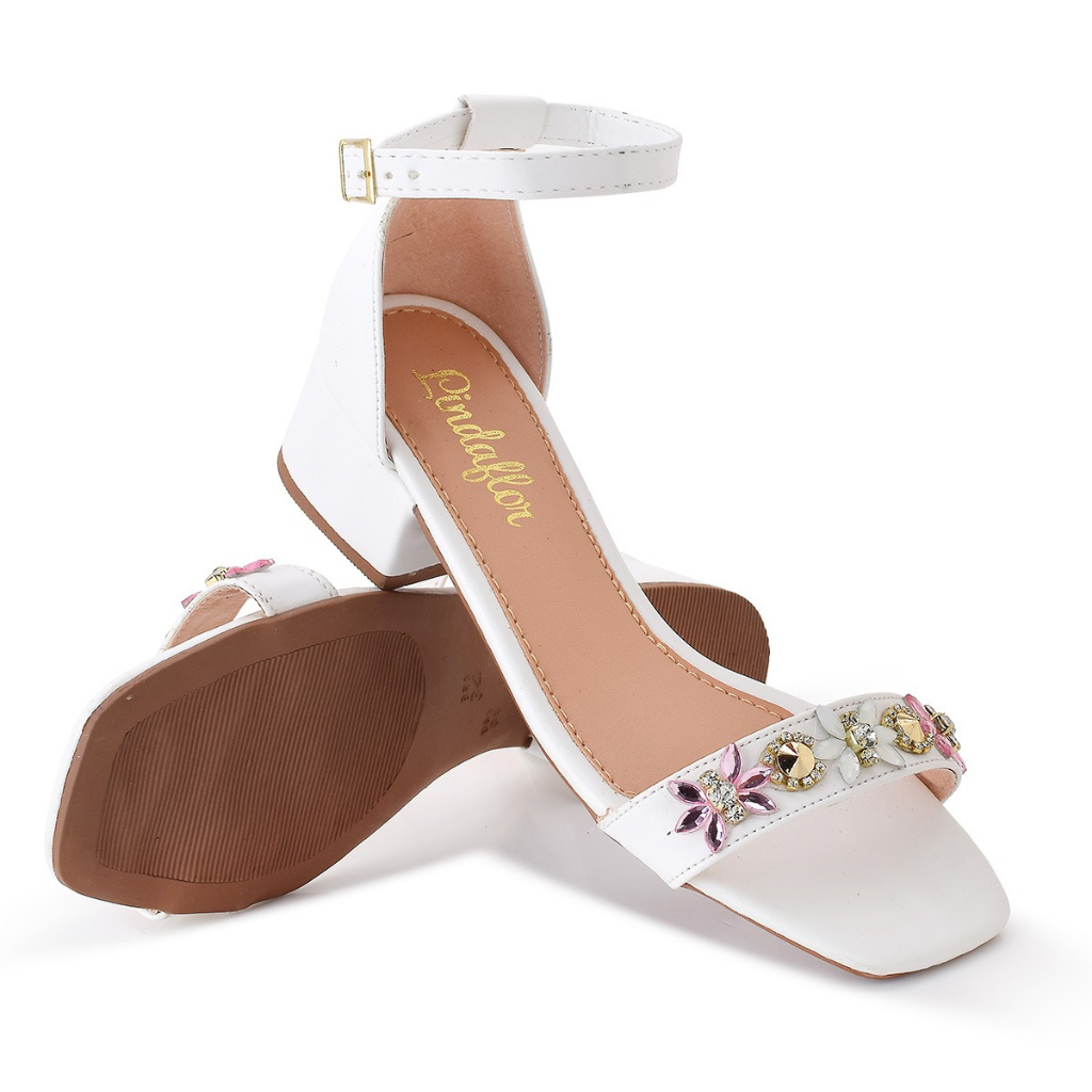 Sandália Feminina Saltinho 4 cm com Fivela Regulável Tendência Moda Mulher Fashion Primavera Verão