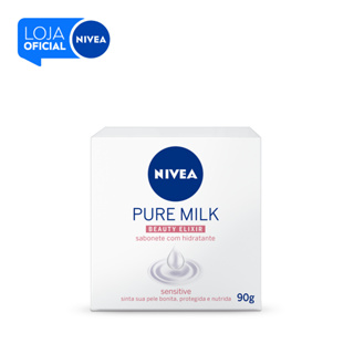 NIVEA Sabonete em Barra Pure Milk Sensitive 90g em Oferta na Shopee