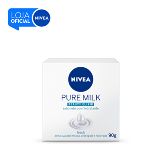 NIVEA Sabonete em Barra Pure Milk Fresh 90g em Oferta na Shopee