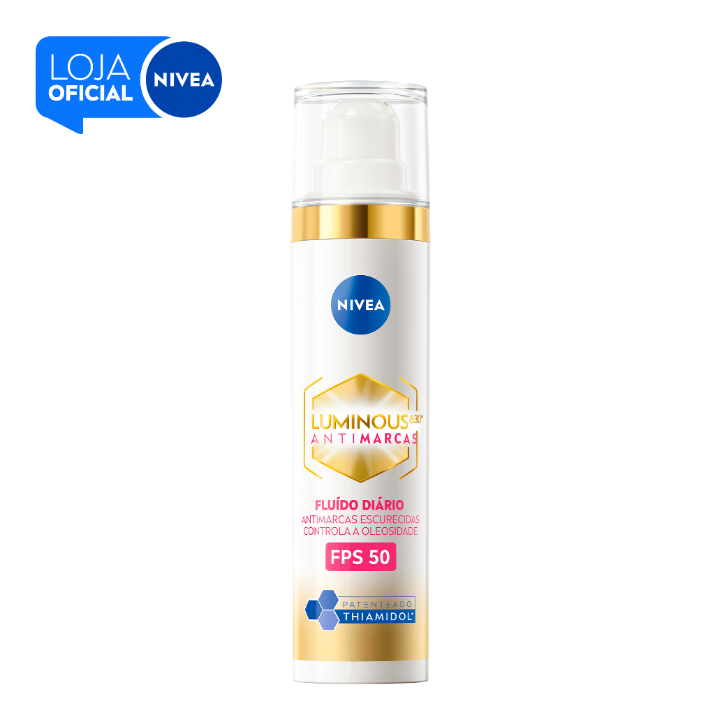NIVEA Fluido Facial Antimarcas Luminous 630 FPS 50 40ml BBB 26 em Oferta na Shopee