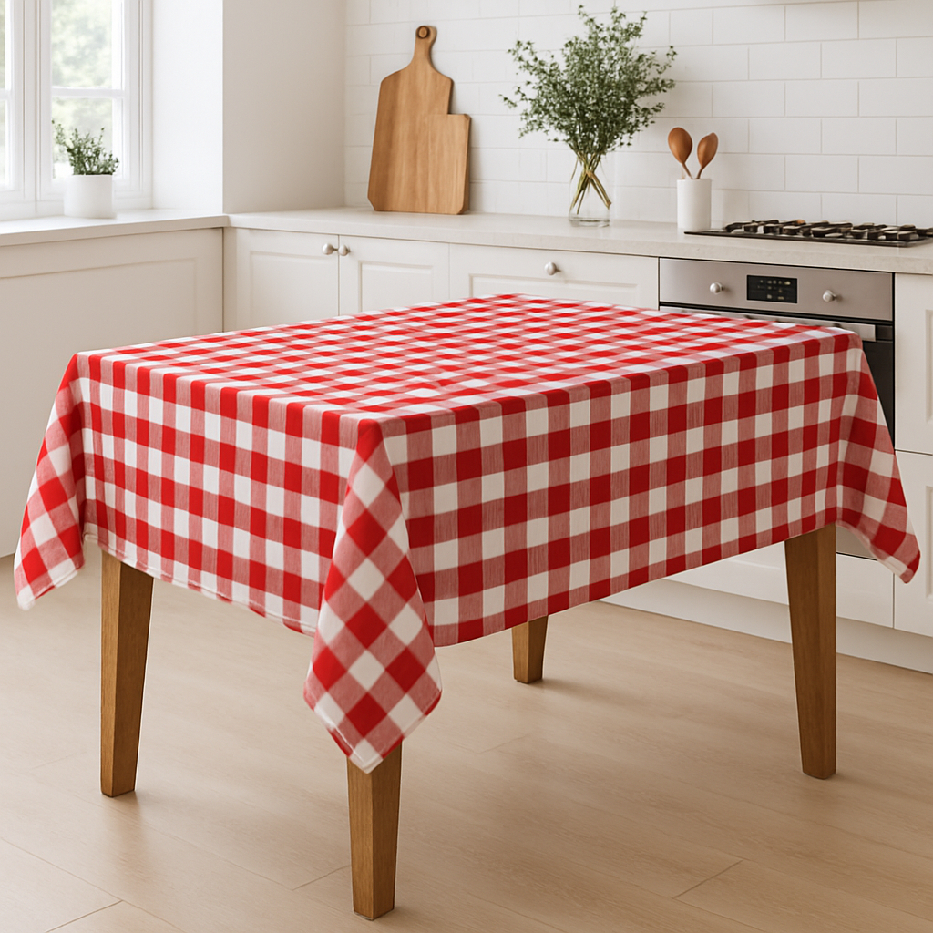Toalha de Mesa Quadrada Xadrez COZINHA CAMPING Churrasco Pic Nic  Plástico Térmica e impermeável,