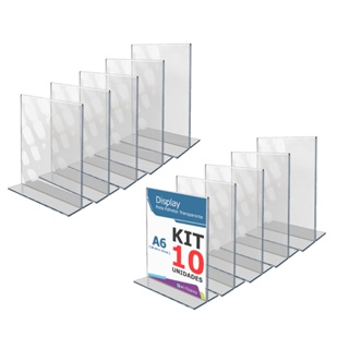 Display Acrilico T 10x15 A6 Balcão Mesa 10 Peças em Oferta na Shopee