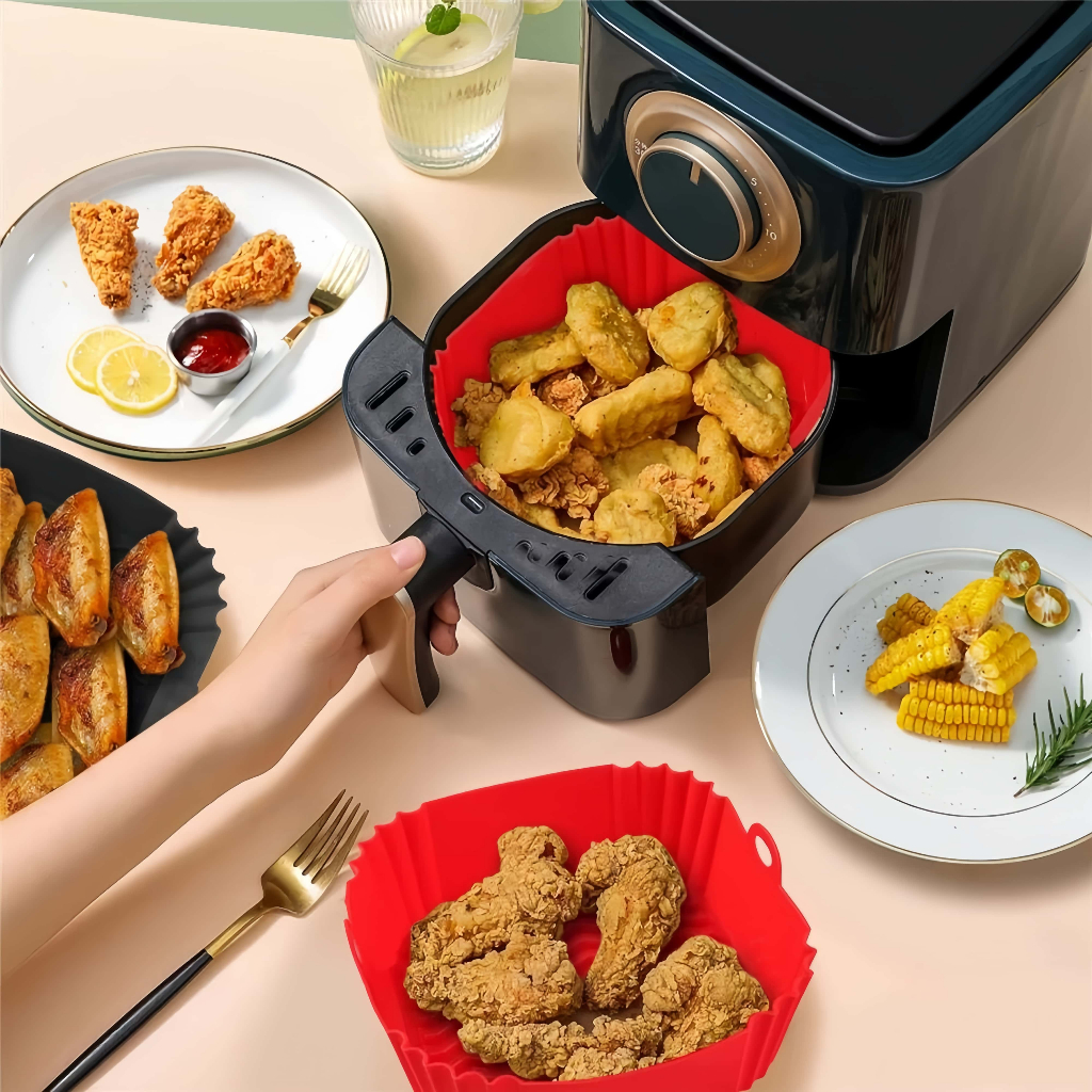 Forma de Silicone para Airfryer Reutilizável–Antiaderente, Resistente ao Calor, Fácil de Limpar