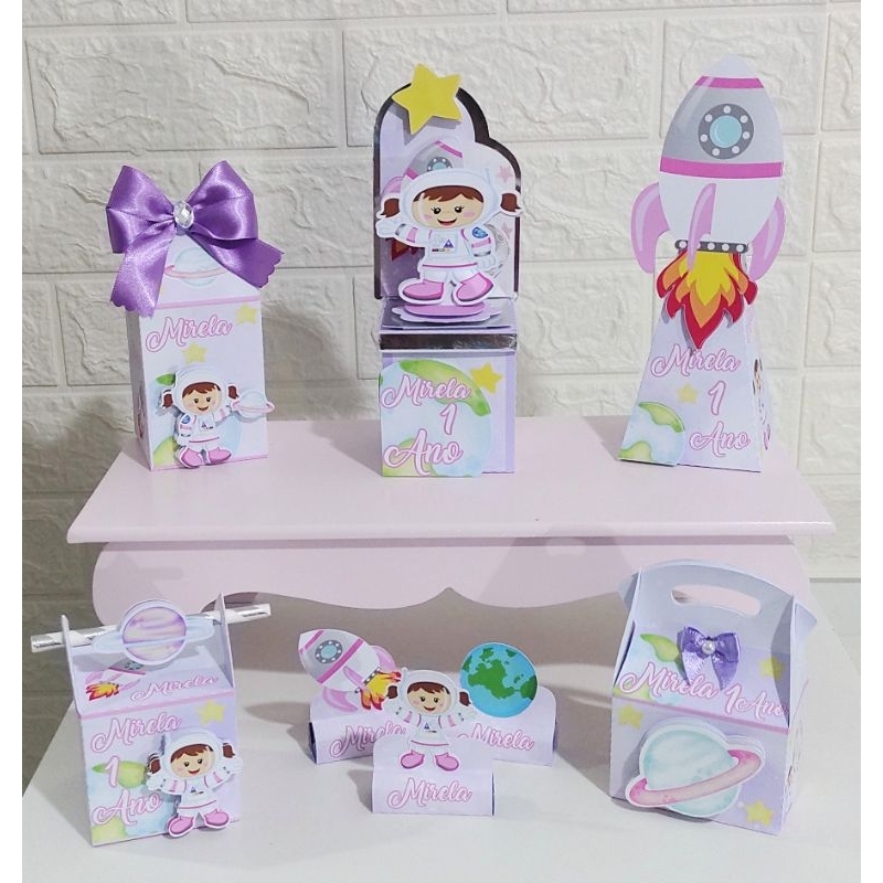 Lembrancinhas personalizada Astronauta p/menina/Decoração p/aniversário, Mesversário/pegue e monte