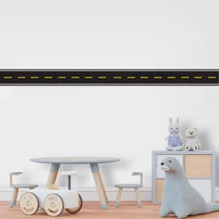 Faixa Decorativa De Parede Infantil Quarto Menino Pista de Carros Adesivo Autocolante
