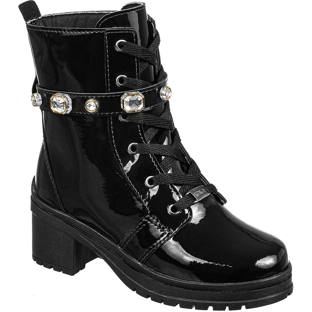 Bota Montaria GiGiL Teen Infantil Coturno Salto Menina Cano Curto Tira Strass Confortável Moda Atual em Oferta na Shopee