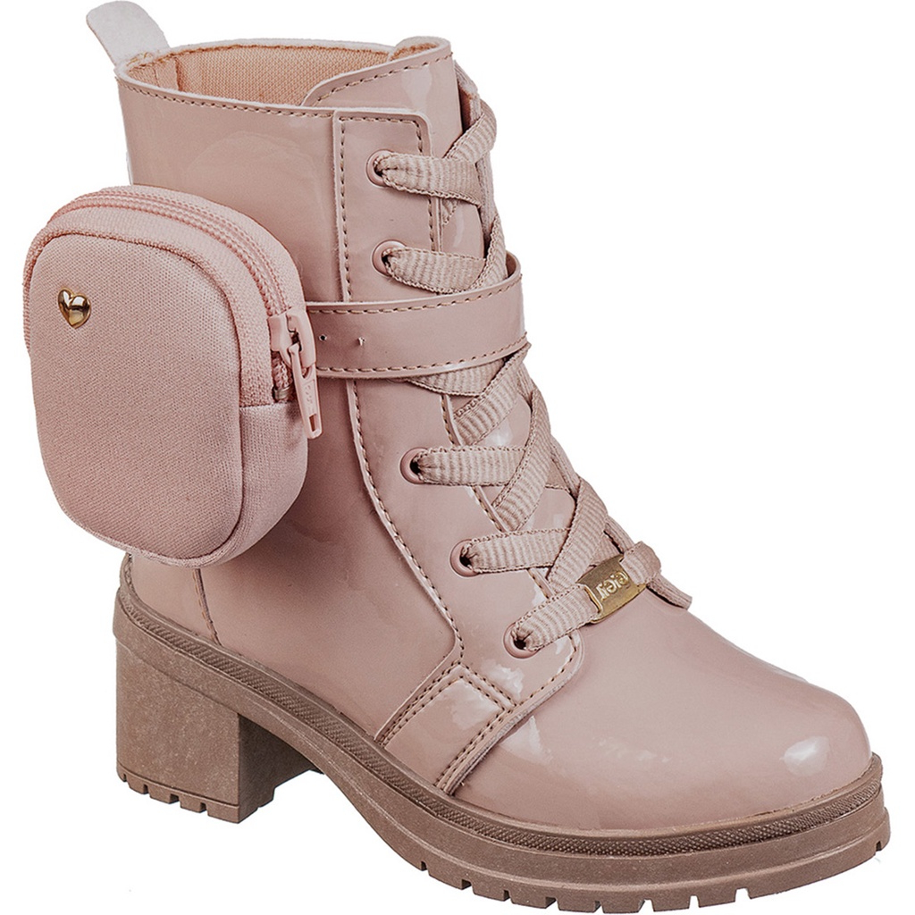 Bota Montaria GiGiL Teen Infantil Coturno Salto Menina Cano Curto Bag Blogueira Festa Confortável Moda Atual