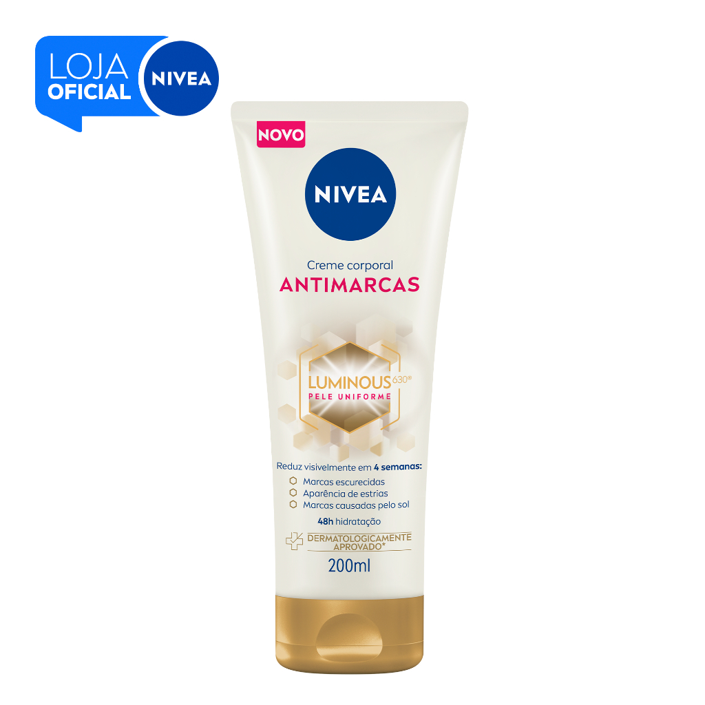 NIVEA LUMINOUS 630® Creme Corporal Antimarcas 200ml BBB 26 em Oferta na Shopee