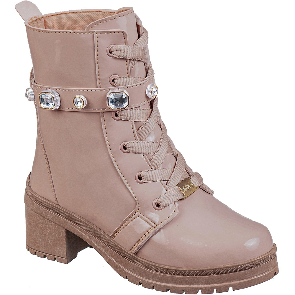 Bota Montaria GiGiL Teen Infantil Coturno Salto Menina Cano Curto Tira Strass Confortável Moda em Oferta na Shopee