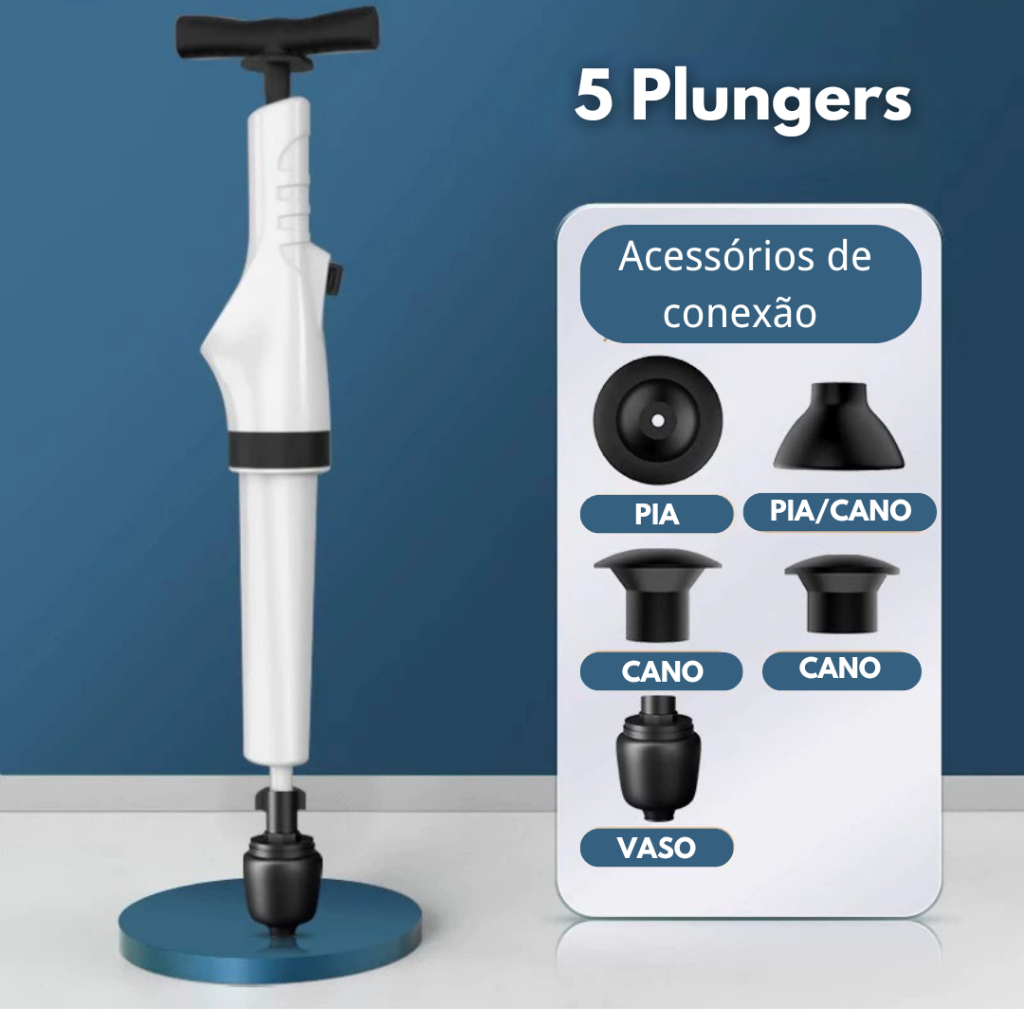 Desentupidor Ar Bomba De Alta Pressão Airjet Vertical Pia Vaso Cano Blaster Dreno – Poderoso e Eficiente! em Oferta na Shopee