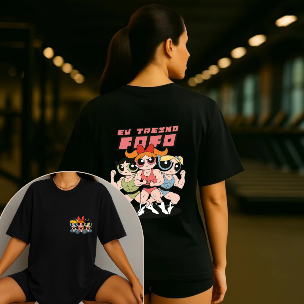 Camiseta Feminina Tshirt 100% Algodao Meninas Super Poderosas Treino Academia Confortavel Leve
