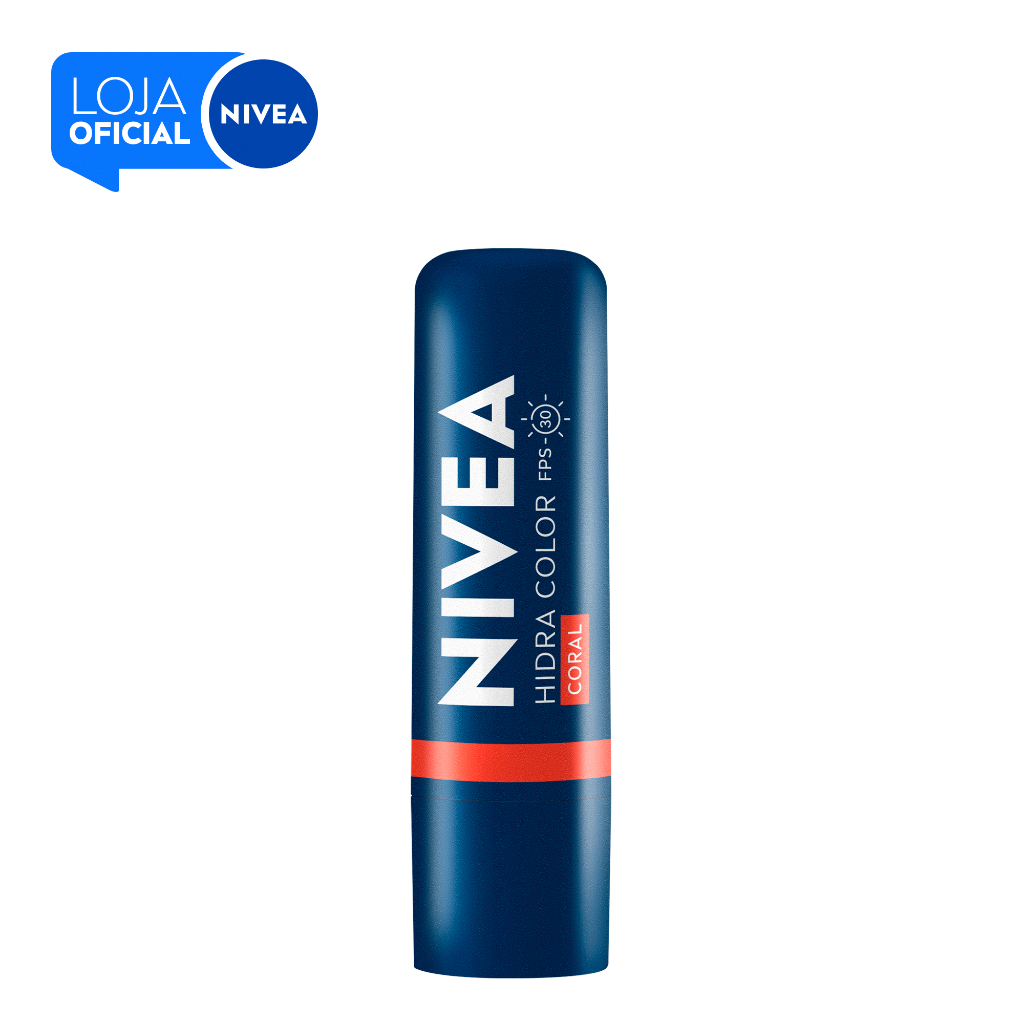 NIVEA Hidratante Labial Hidra Color Coral 4,8g em Oferta na Shopee