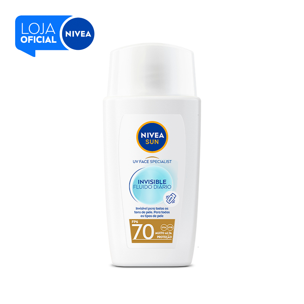 NIVEA SUN Protetor Solar Facial Fluido UV Face Specialist Invisible FPS 70 40ml BBB 26 em Oferta na Shopee