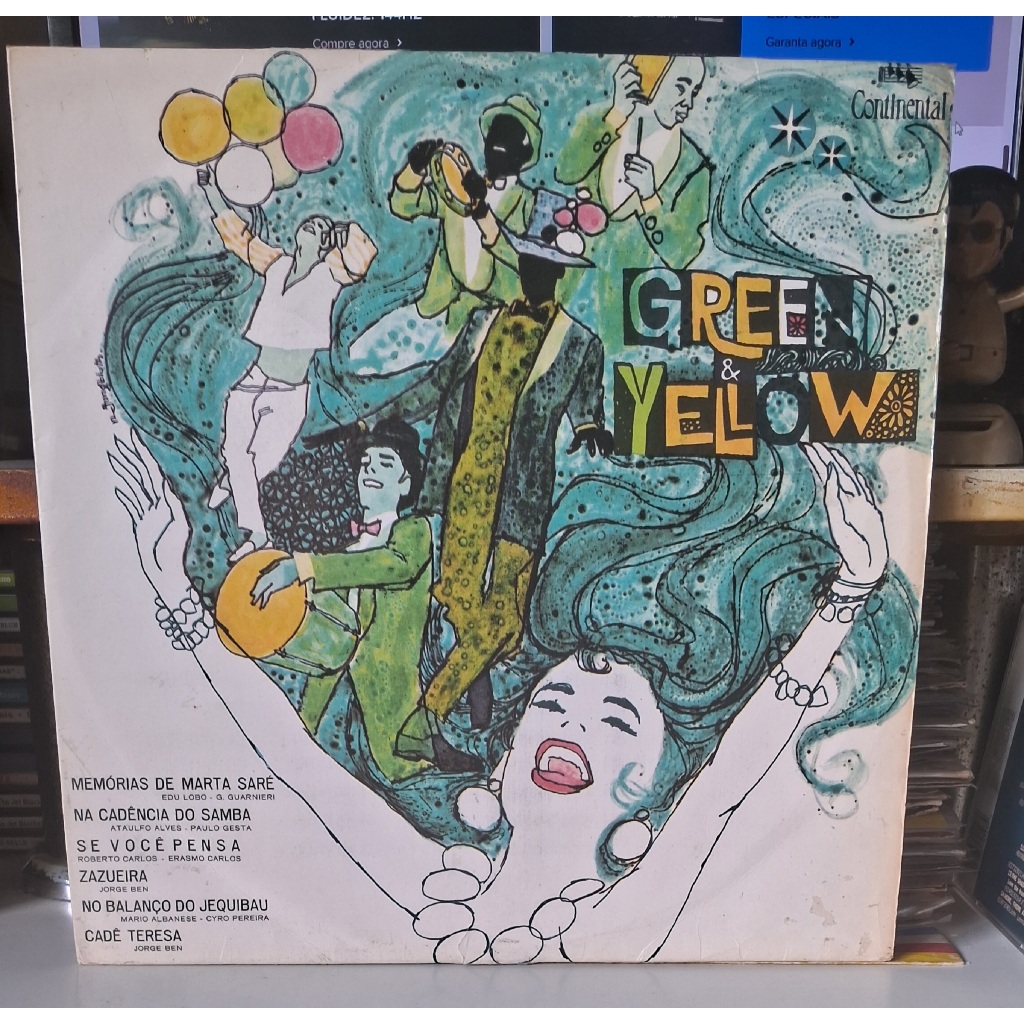 LP GREEN YELLOW Continental 1969 PROMO VARIG Brazilian Airlines estéreo POCHO Sambas