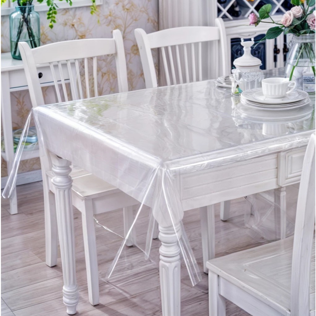 Toalha de Mesa de Plástico Térmica Para 4 6 8 e 10 Lugares Impermeável Quadrada Decoração Cozinha