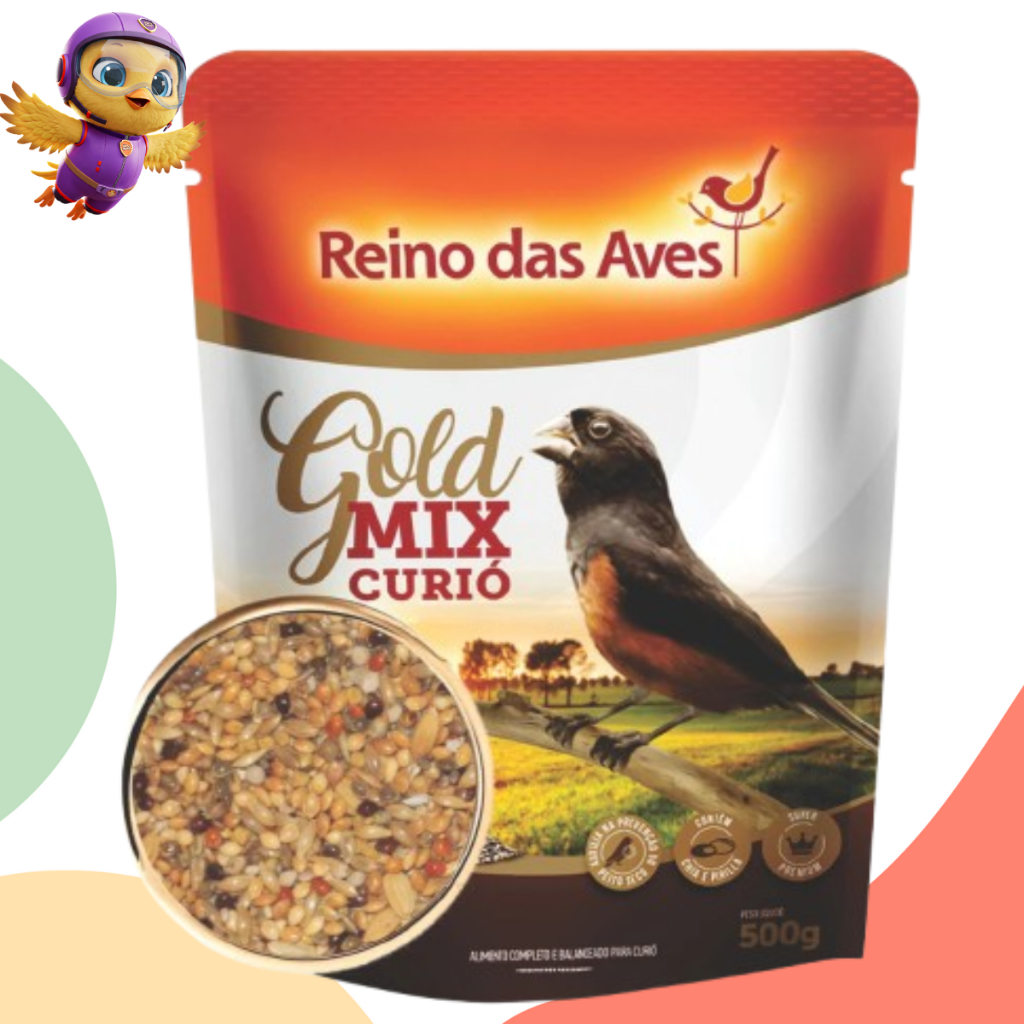 Ração Reino das Aves Gold Mix Curió para Pássaros 500g