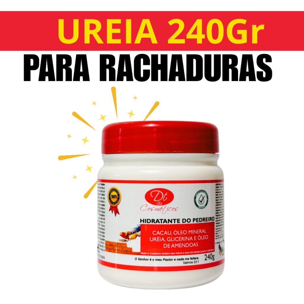 Creme Hidratante De Pedreiro Para Os Pés Rachados Ressecados E Mãos Secas Com Uréia Óleo De Amendoas em Oferta na Shopee