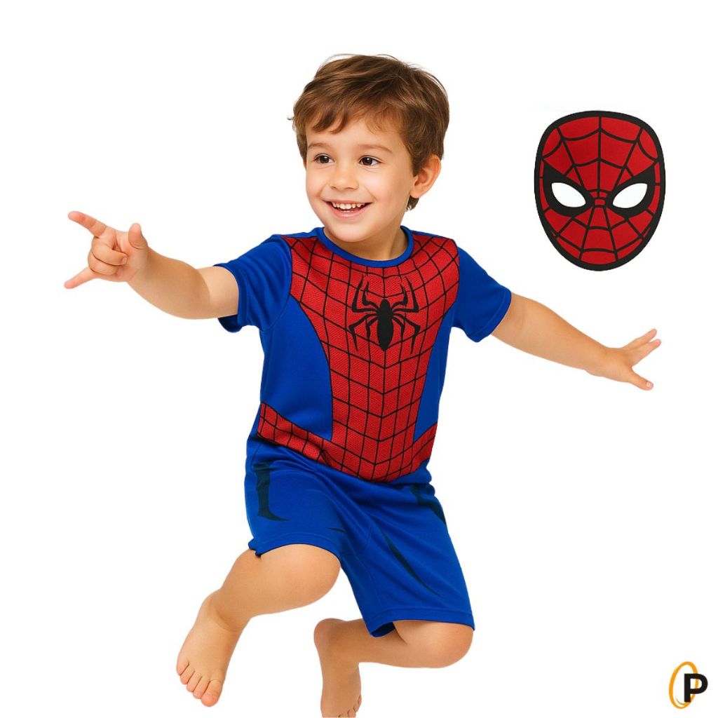 Roupa Fantasia Infantil Homem Aranha Traje Herói Aranha Spider em Oferta na Shopee