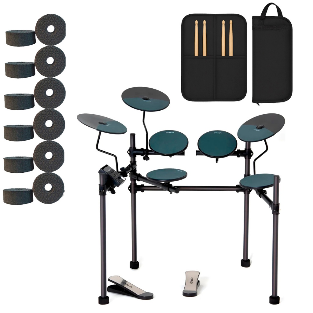 Bateria Eletrônica Dtech Pulse Completa Em Eva  Preto em Oferta na Shopee