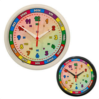 Relógio Parede Didático Educativo Infantil Colorido 24,5cm em Oferta na Shopee