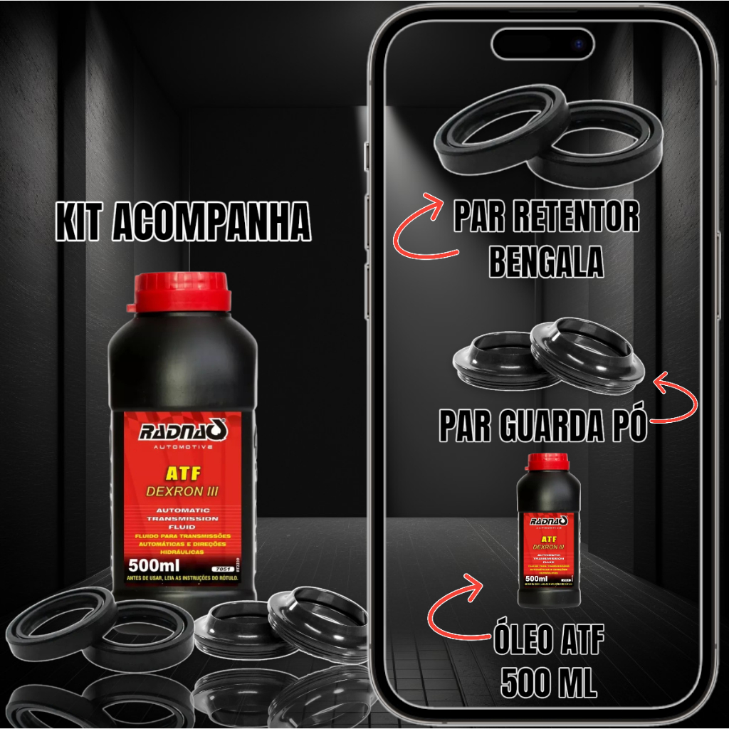 Retentor Bengala + Guarda Pó + Óleo Atf Bajaj Dominar250 — imagem 2 de 2