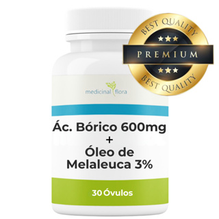Óvulo de Ác Bórico 600mg + Óleo de Melaleuca 3% - 30 Óvulos em Oferta na Shopee