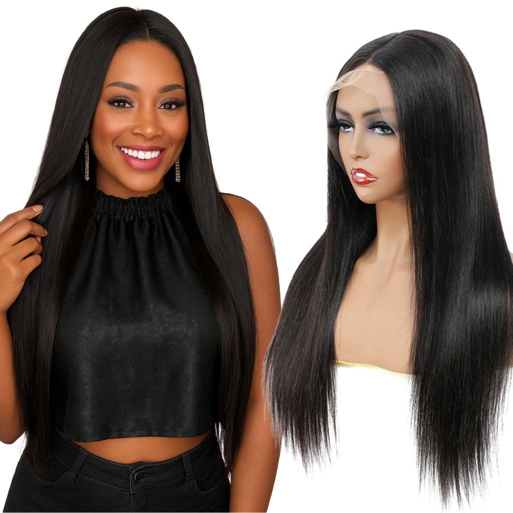 Peruca Lace Front Lisa Preta Premium 65cm Full Lace