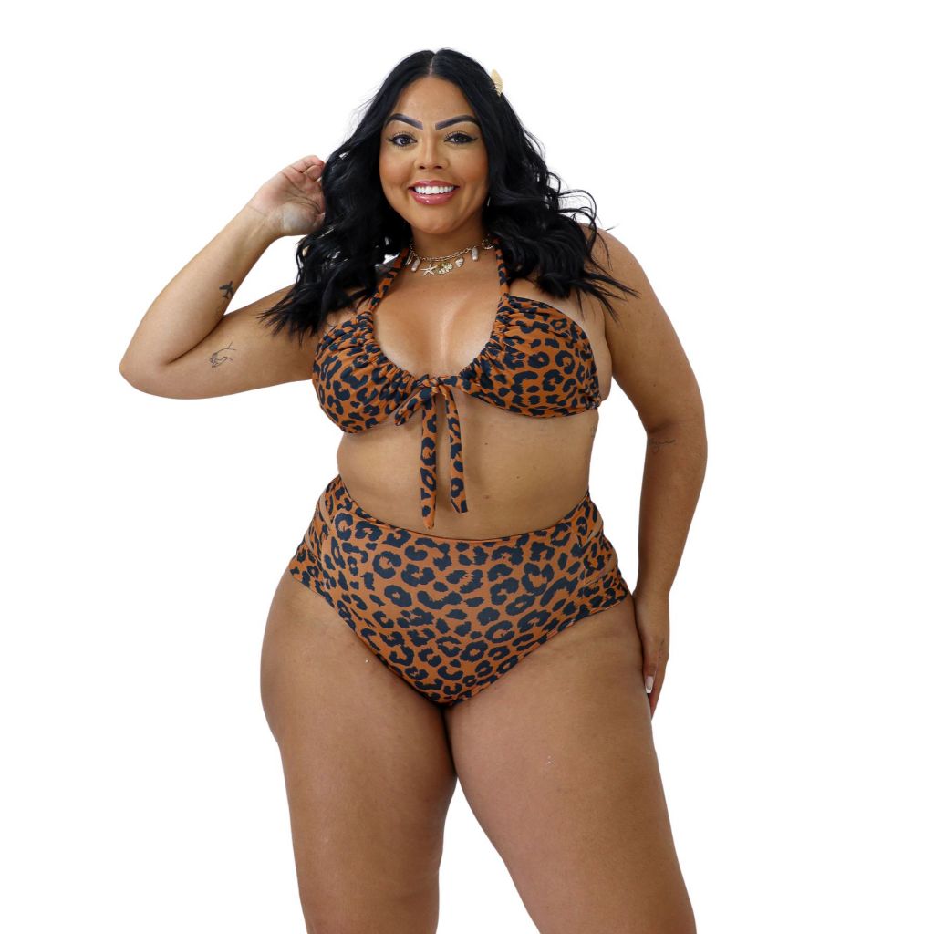 Biquini Feminina Conjunto De Biquíni Plus Size  sem Bojo Cintura Alta Plus Size Envio Rápido