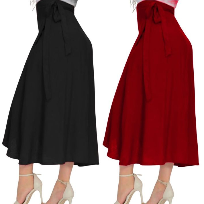 Saia Envelope Longa Transpassada De Amarrar Moda Blogueira